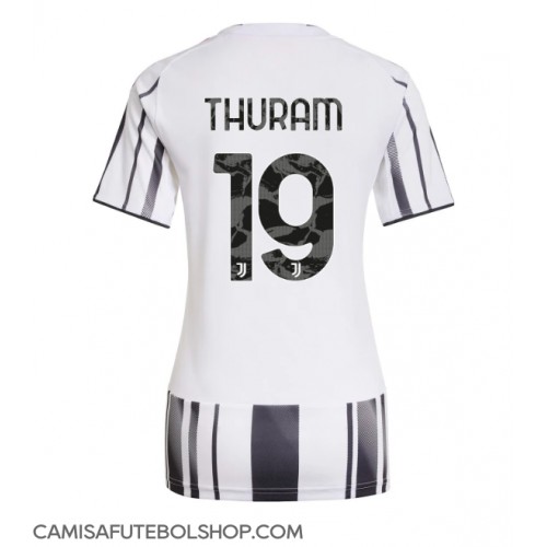 Camisa de time de futebol Juventus Khephren Thuram #19 Replicas 1º Equipamento Feminina 2025-26 Manga Curta